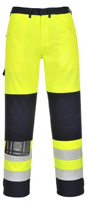 Zdjęcie produktu dla Portwest FR62 Multinorm Spodnie o wysokiej widoczności Żółty/Niebieski Rozmiar M