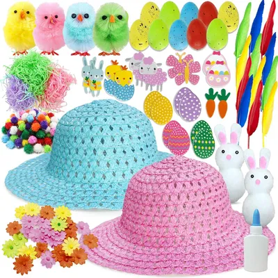 Produktbild von Kinderhutset, Blau, 3 Stück, für Ostern, Partys und Gartenvergnügen