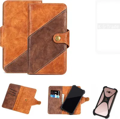 Produktbild von K-S-Trade Handyhülle Schutzhülle Bookstyle Case Wallet-Case kompatibel mit OnePlus OnePlus 8 Cover Klapphülle Kantenschutz Smartphone dunkelbraun