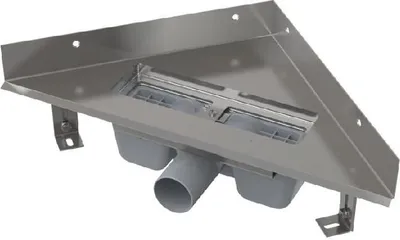 Obrázok produktu pre Alcadrain ARZ1 Eckbodenablauf ohne Rand für den perforierten Eckrost