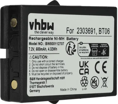 Produktbild von vhbw Akku kompatibel mit Ikusi TM61, TM60, TM62 Industrie-Funkfernsteuerung Fernbedienung (600 mAh, 7,2 V, NiMH) - Schwarz
