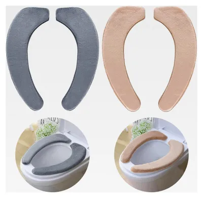 Produktbild von WC-Sitzbezug, 2 Paar Toilettensitzbezüge, Dick und Warm, Waschbare WC-Abdeckung