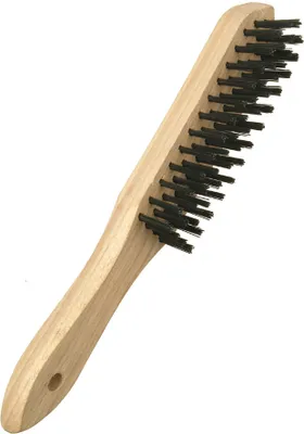 Produktbild von Drahtbürste aus Stahldraht mit Holzgriff 5-reihig