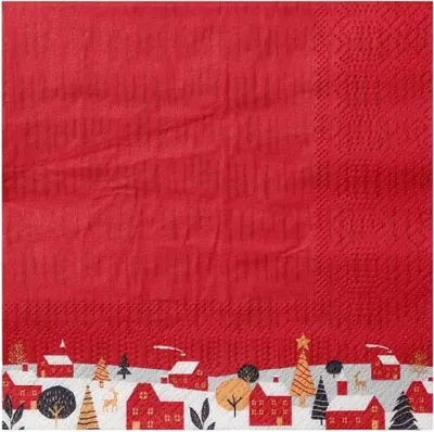Obrázok produktu pre Servítky Eglo X-Mas Pasig červené 16,5 x 16,5 cm - balenie 20 ks