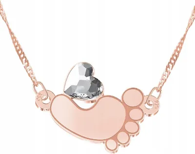 Produktbild von Vergoldete Babyfuß Halskette Silber 925, Roségold