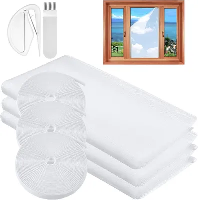 Zdjęcie produktu dla Siatka przeciw owadom samoprzylepna 130 x 150 cm, 3 szt. Siatka przeciw owadom biała