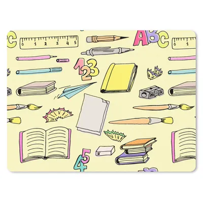 Produktbild von MuchoWow® Mauspad Mousepad Schule - Muster - Bleistift 40x30 cm - Mousepads - Maus Mat - Pad - Mausunterlage - Anti Rutsch