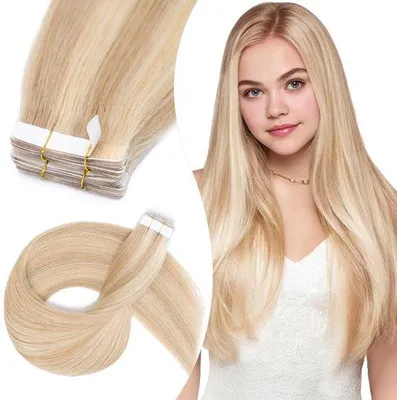 Productafbeelding van 10-delige Tape Extensions - Echte Haar - 40 cm