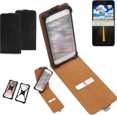 Produktbild von K-S-Trade Handyhülle Schutzhülle kompatibel mit Gigaset GS270 Plus Case Cover Flip Style Bumper schwarz 1x