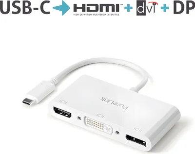 Image de Adaptateur USB-C vers multiport PureLink - série i - blanc - 0,10 m
