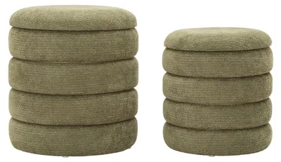 Immagine prodotto di Set di 2 pouf contenitore in stile nordico verdi