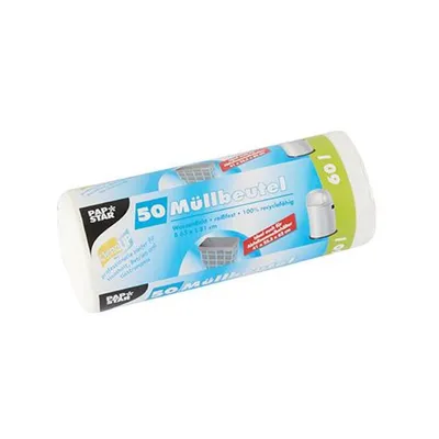 Produktbild von HDPE Müllbeutel 60 L – 450 Stück (9 x 50) weiß, auf Rolle