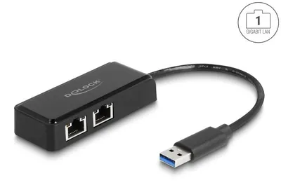 Obrázek produktu pro DELOCK USB Typ-A Adapter zu 2 x Gigabit LAN