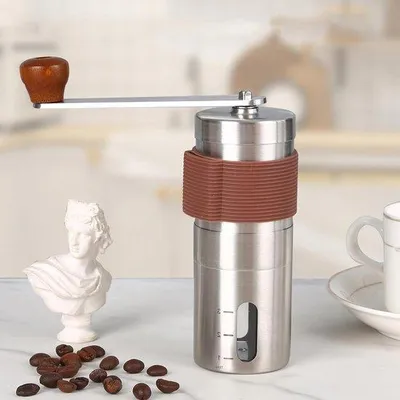 Image de Moulin à café portable à main - moulin en céramique pour expresso et cafetière à piston