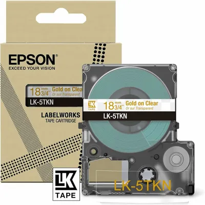 Immagine prodotto di EPSON C53S672097 EPSON Schriftband LK LK-5TKN C53S672097, 18 mm gold auf transparent