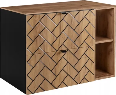 Produktbild von RODAN | Waschbeckunterschrank 80 cm - Braun Matt - Badezimmerschränke - Badmöbel - Waschbecken Unterschränke - Arbeitsplatte - Bücherregal