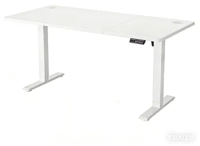 Zdjęcie produktu dla Biurko – biurko komputerowe z regulacją wysokości – 140 x 60 cm – do pracy siedzącej i stojącej – prostokątne – do biura domowego – białe