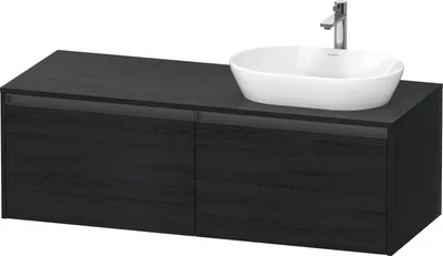 Produktbild von Duravit Ketho.2 Wastafelonderkast 140x55x45,9 cm Mat Eiken (zwart)