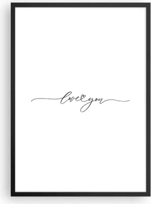 Produktbild von Gerahmtes Poster - Schwarzer Rahmen - Ich liebe dich handschriftlich - 50x70 cm - Wand Bild - Wanddeko - Wandbilder - Kunstposter - Wandposter - Bilderrahmen - Bilder - Kunstdruck - P2BPA50x70-4644