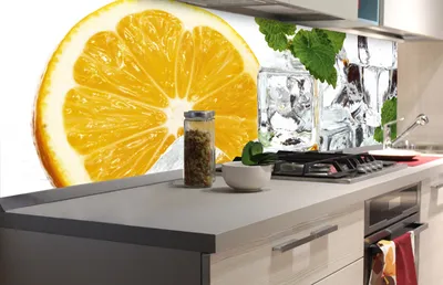 Produktbild von Küchenrückwand Folie selbstklebend ZITRONE UND EIS 180 x 60 cm - Klebefolie - Dekofolie - Spritzschutz für Küche -