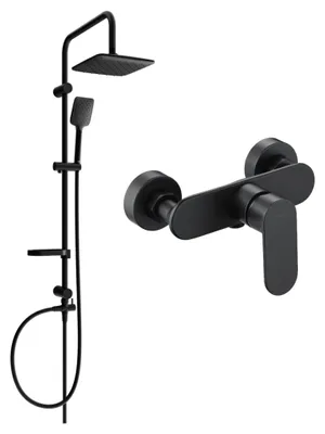 Image de Mexen Sven ensemble de douche extérieure avec pommeau et mitigeur de douche Milo, noir - 71340262-70