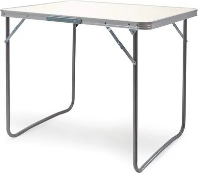 Produktbild von Picknicktisch, Campingtisch – Klapptisch – Für den Außenbereich – Wetterfestes Aluminium – 80x60 cm – Weiß