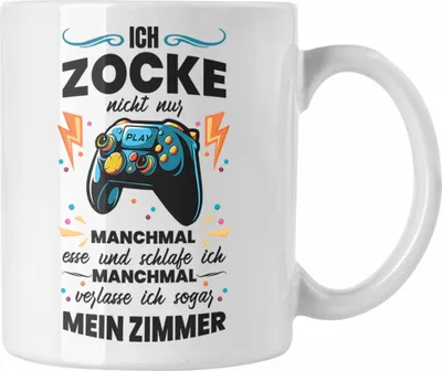 Produktbild von Trendation - Lustige Gamer Tasse Ich Zocke Nicht Nur Geschenk Zocker Lustiger Spruch Geschenkidee Jungs (Weiß)