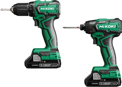 Produktbild von Hikoki Combo-Kit Akku-Bohrschrauber + Schlagschrauber KC18DD + 2x Akkus BSL1830C