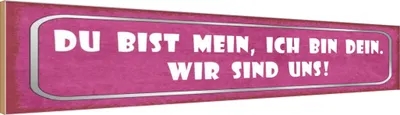 Produktbild von vianmo Holzschild 10x46 cm du bist mein ich dein wir uns Dekoration