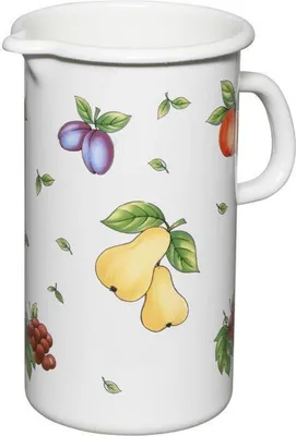 Immagine prodotto di RIESS 0836-068 Brocca smaltata 1,5 L, Giardino della frutta, H 19 cm / Smalto Krug