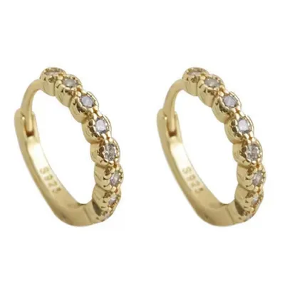 Produktbild von Ohrschmuck Damenohrringe Zirkonia Creole Ohrcreolen vergoldet GESCHENKIDEE, Sterling Silber 925, inklusive Geschenkschachtel