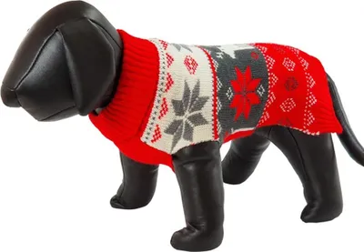 Produktbild von Nobby Xmas Hundepullover Snowflake rot, Rückenlänge: 20 cm