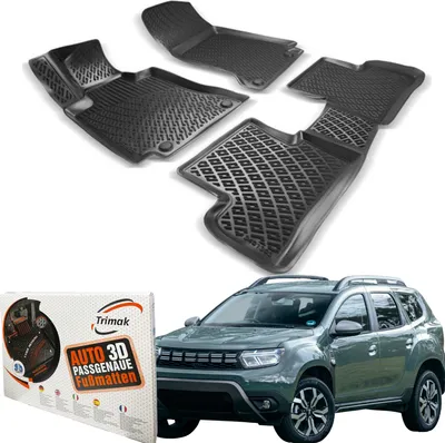 Produktbild von Trimak Autofußmatten kompatibel mit DACIA Duster 4x4 2.Gen. Facelift 2022 - 2024 Auto Allwetter Gummimatten