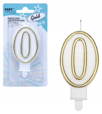 Immagine prodotto di Candela di compleanno numero 0 oro