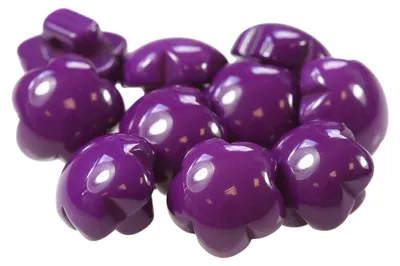 10 x Kinderknopf Blume Motivknopf 1-Loch, 11mm, lila