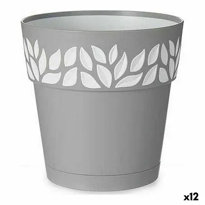 Obrázek produktu pro Samozavlažovací květináč Stefanplast šedý 15 x 15 x 15 cm bílý plast (12 kusů)