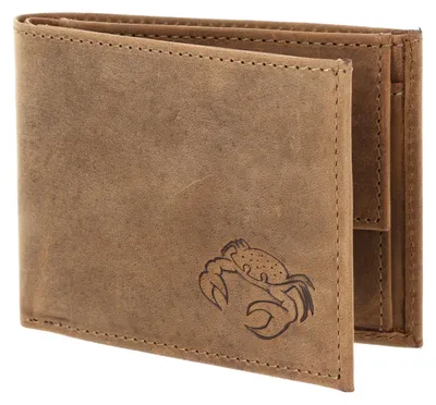 Produktbild von oxmox Leder Geldbörse Leather RFID Protect Pocketbörse Crab 2.0 Embossed Vintage Light Brown braun