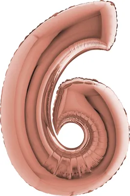 Produktbild von Riesenzahl Folienballon 40"/102cm | Rosegold Zahl: 6