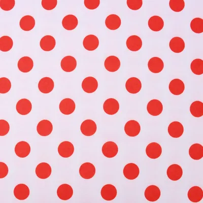 Produktbild von Faschingsstoff Meterware Polyester Punkte weiß rot 1,5m
