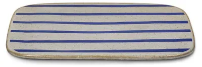 Servierplatte aus Porzellan, 27 x 27 x 1,5 cm, Streifenmuster