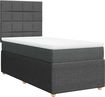 Produktbild von vidaXL Boxspringbett mit Matratze Dunkelgrau 90x190 cm Stoff