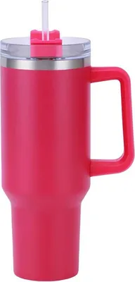 Obrázek produktu pro Pronett XJ5555 Termohrnek s uchem a brčkem, nerez, 1200 ml, bílý
