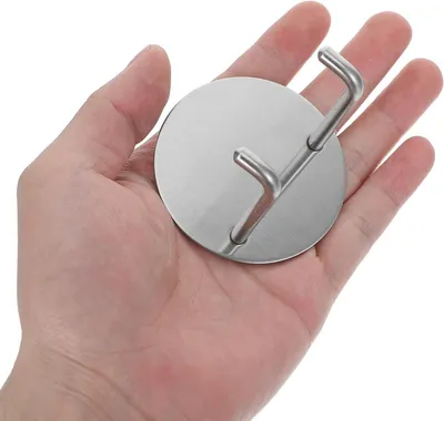 Produktbild von Kaffeehalter mit Wandhaken aus silberfarbenem Edelstahl, ohne Bohren, für Büro und Kaffeebar zur platzsparenden Aufbewahrung von Kaffeemaschinenzubehör