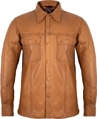 Produktbild von Lamm Nappa Lederhemd aus echtem Leder in braun(L)