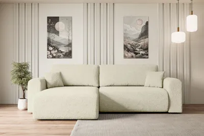 Produktbild von ALTDECOR Ecksofa mit Schlaffunktion und Bettkasten Corner Sofa Eckcouch Couch L-Form universal, links/rechts angeordnet Schlafcouch Ausziehbar Wohnlandschaft Schlafsofa ORRO-L - 272x145x83cm Beige