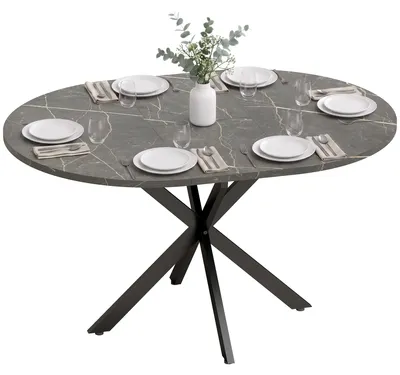 Produktbild von HOMCOM Esstisch Ausziehbar 100/135 x 100cm Esszimmertisch für 6 Personen Schwarz