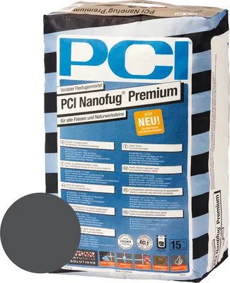 Produktbild von PCI Nanofug® Premium Variabler Flexfugenmörtel für alle Fliesen und Natursteine anthrazit 15 kg