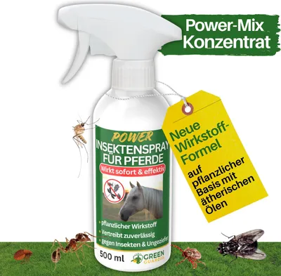 Produktbild von Green Guardia Insektenschutz Spray für Pferde 500 ml – Sprühfertiger Schutz vor Insekten & Ungeziefer – Pferde Insektenschutz, Pferde Insektenspray