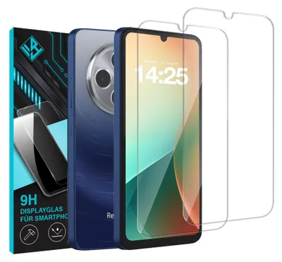 Produktbild von 2x 9H Schutzglas Displayschutzfolie für Xiaomi Redmi 14C Displayglas Displayschutz Glas Panzerfolie Schutzglasfolie