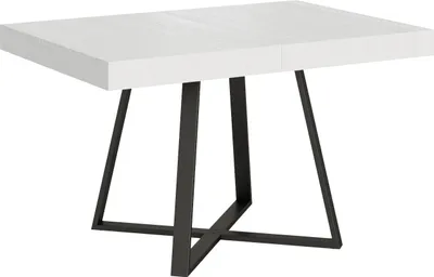 Immagine prodotto di ITYHOME - Tavolo allungabile 120/380x90 cm Abbraccio bianco frassino gambe antracite